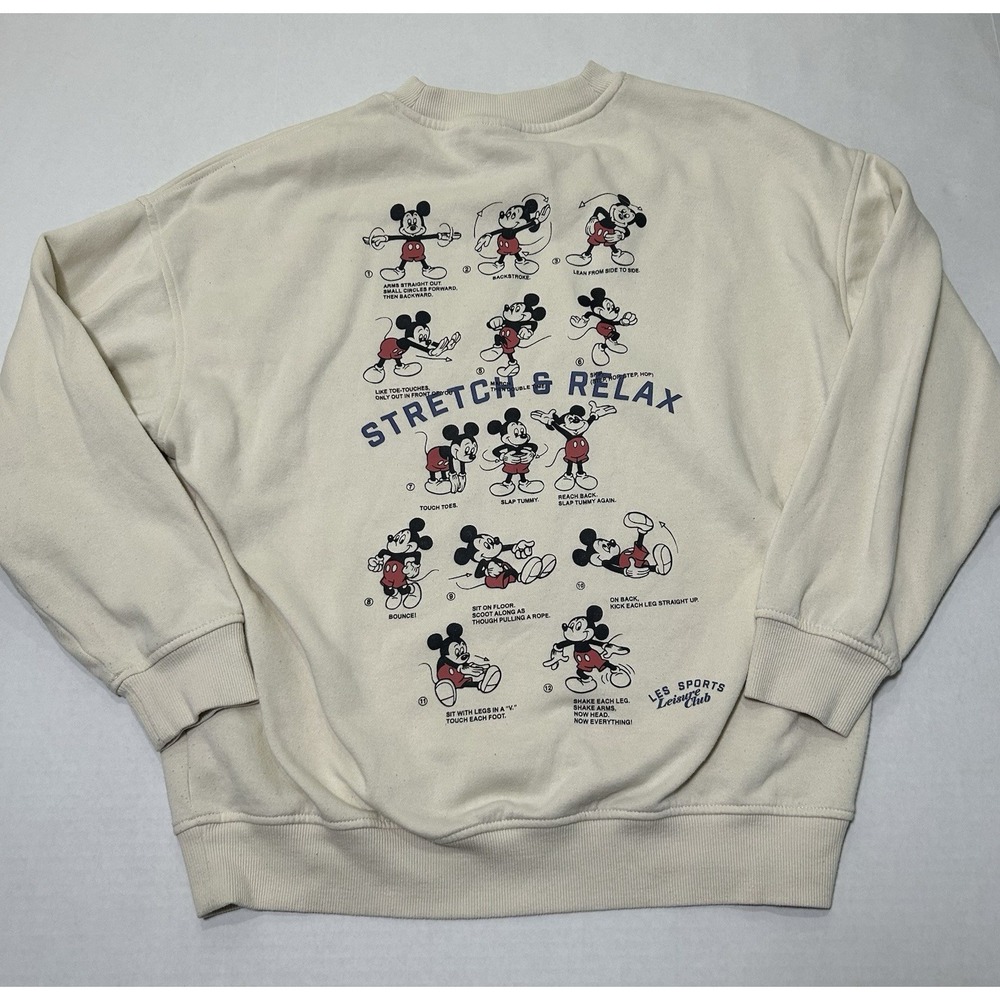 Disney Mickey Les Sports Leisure Club Oversized Sweatshirt Womens XS